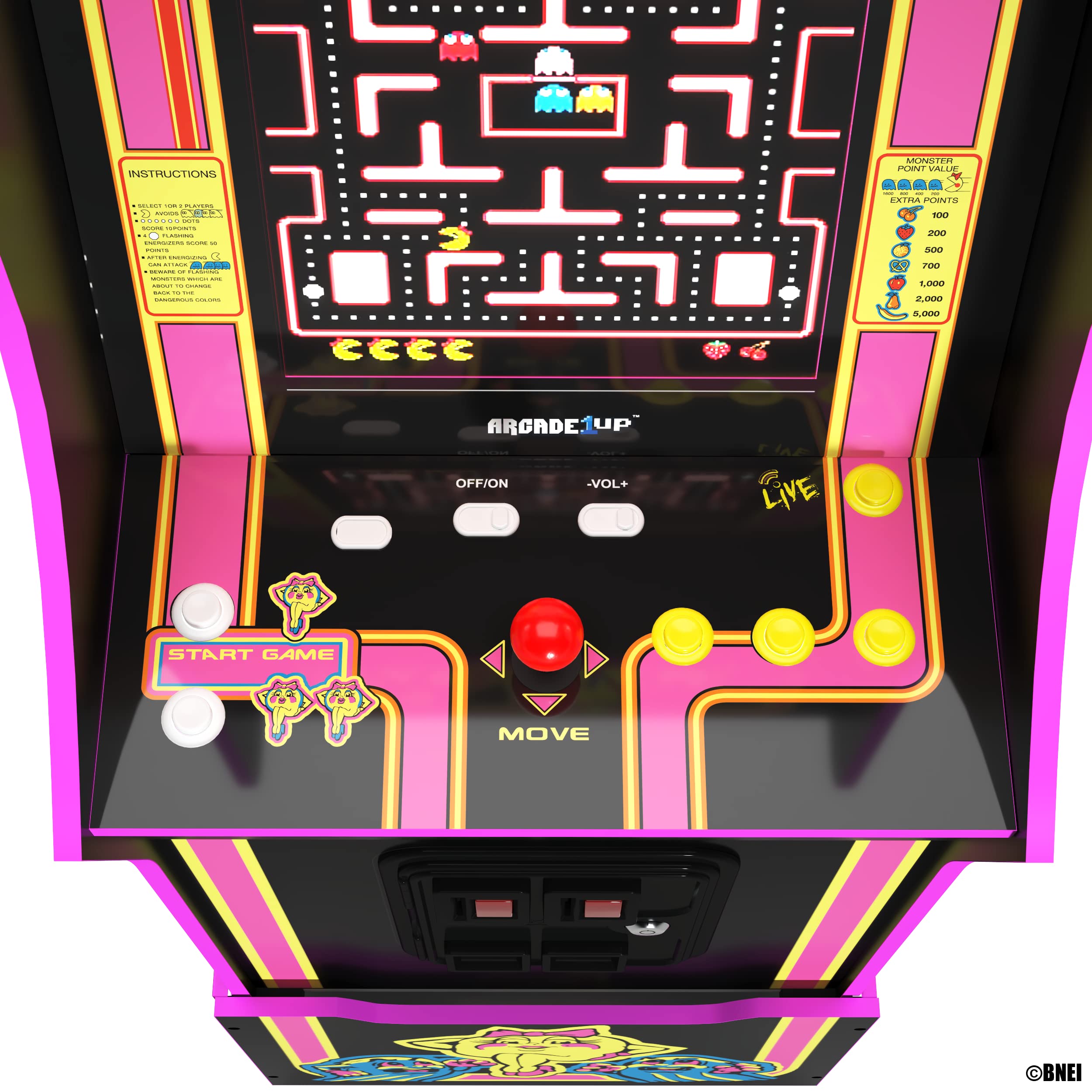 arcade1up　pacman Arcade1Up BANDAI NAMCO Legacy Arcade Game Ms. PAC-MAN™ Edition